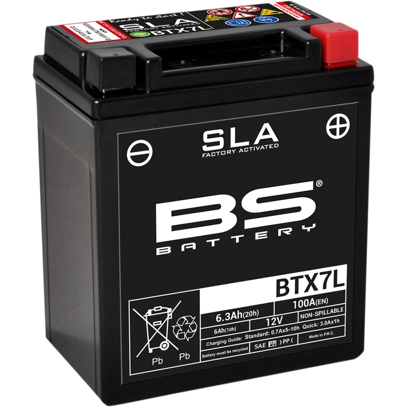 BS BATTERY 2113-0628 300673 SLA Factory- Activated AGM Maintenance-Free Battery Battery - BTX7L (YTX)