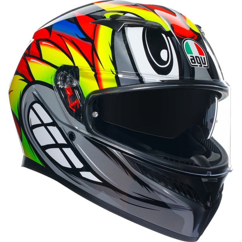 AGV 0101-15510 2118381004012L K3 Birdy 2.0 Helmet K3 Helmet - Birdy 2.0 - Gray/Yellow/Red - Large