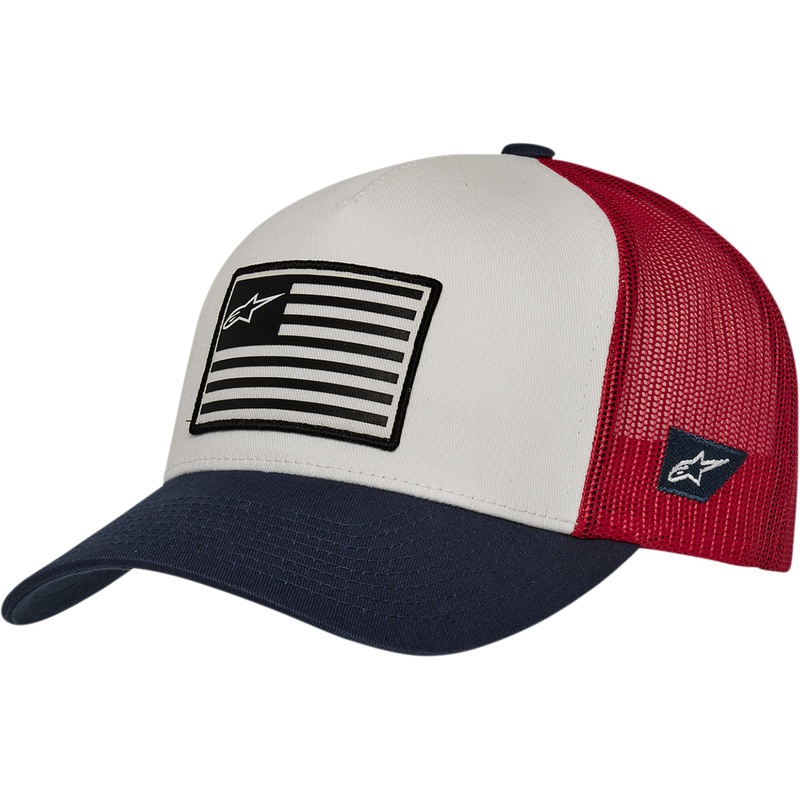 ALPINESTARS 2501-3623 1211810132074OS Flag Snapback Hat white/navy/red - one size