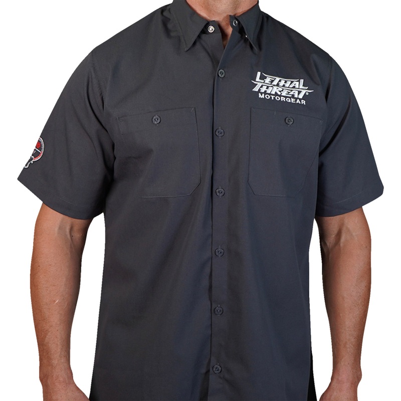 LETHAL THREAT 3040-3346 FE50220M Fabrication Monster Shop Shirt gray - medium