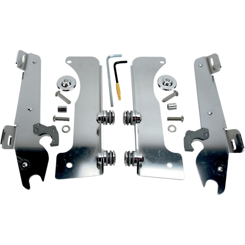 MEMPHIS SHADES 2321-0171 MEK1937 Fats/Slim Windshield Trigger-Lock Complete Mount Kit Batwing Trigger Lock Mounting Kit - Stratoliner - Polished