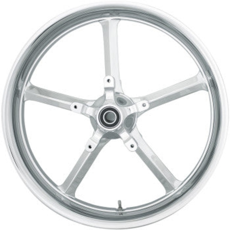 (OPEN BOX) COASTAL MOTO 0201-2288 1502-ROC-213-CH Rockstar Moto Forged Aluminum Front Wheel - Rockstar - Dual Disc/No ABS - ChromE-21"x3.25"- FL