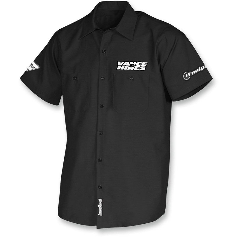 THROTTLE THREADS 3040-0492 VNH18S24BKLR Vance & Hines Shop Shirt black - large