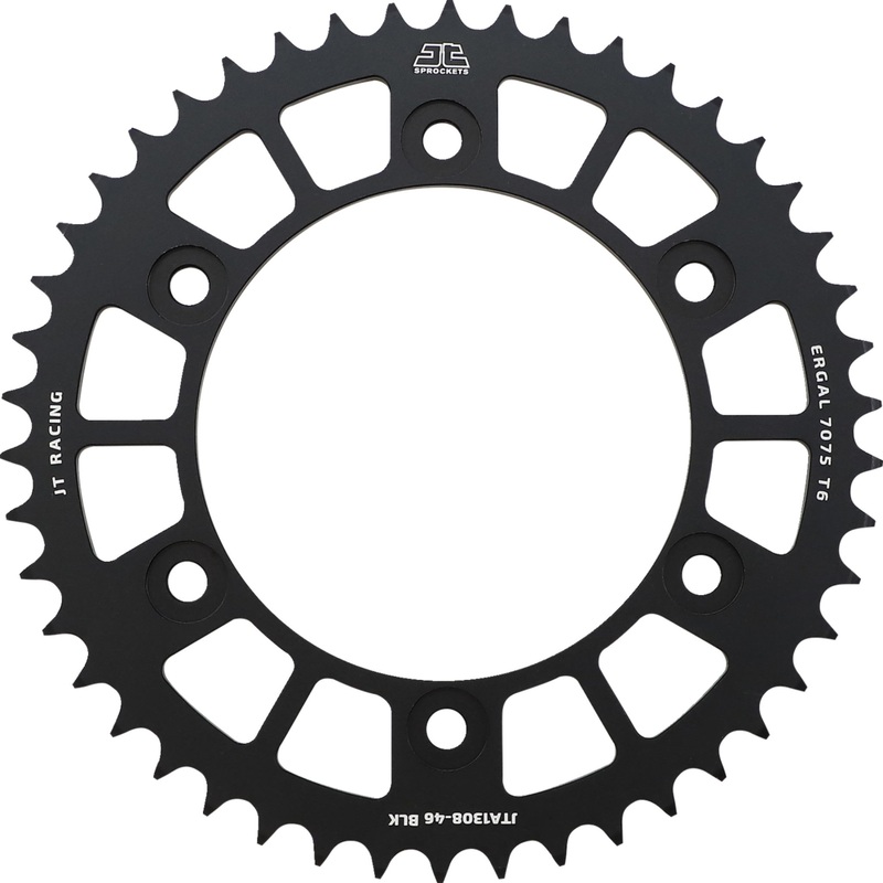 JT SPROCKETS 1211-2560 JTA1308.46BLK RaceLite Aluminum Rear Sprocket Rear Sprocket - Honda - Black - 46 Tooth