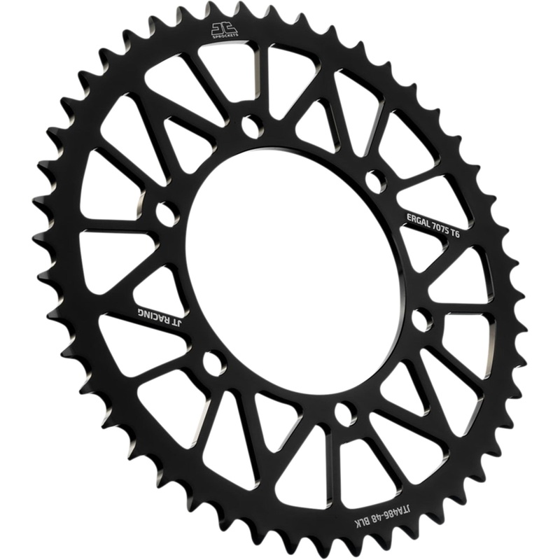 JT SPROCKETS 1211-2668 JTA486.48BLK RaceLite Aluminum Rear Sprocket Rear Sprocket - Kawasaki/Yamaha - Black - 48-Tooth