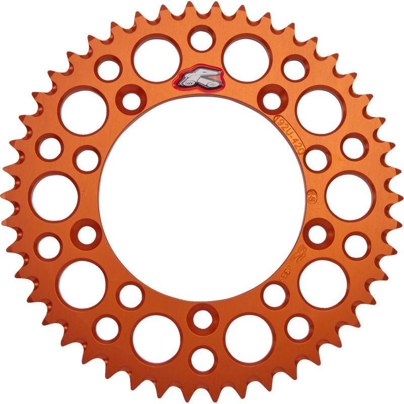 RENTHAL 1211-2465 192U-420-46GPOR Rear Sprocket Sprocket - Orange - 46 Tooth