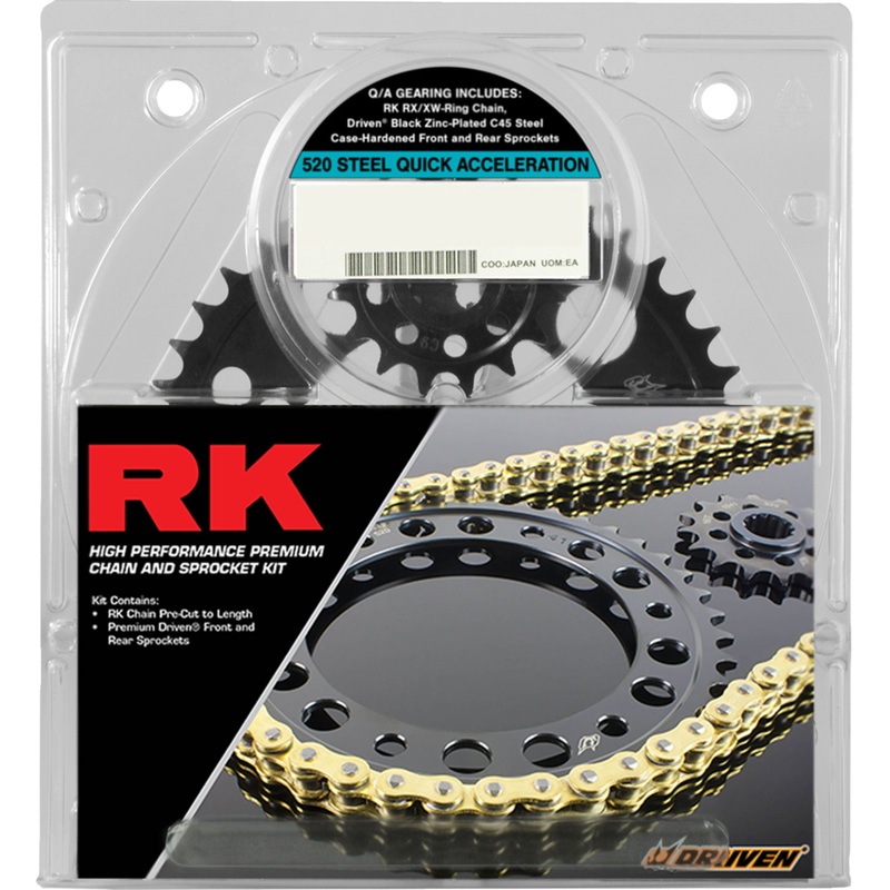 RK 1230-1693 4107-069PGX Quick Acceleration Chain and Sprocket Kit Chain and Sprocket Kit - Quick Acceleration - Gold - Yamaha YZF-R1 '06-'08