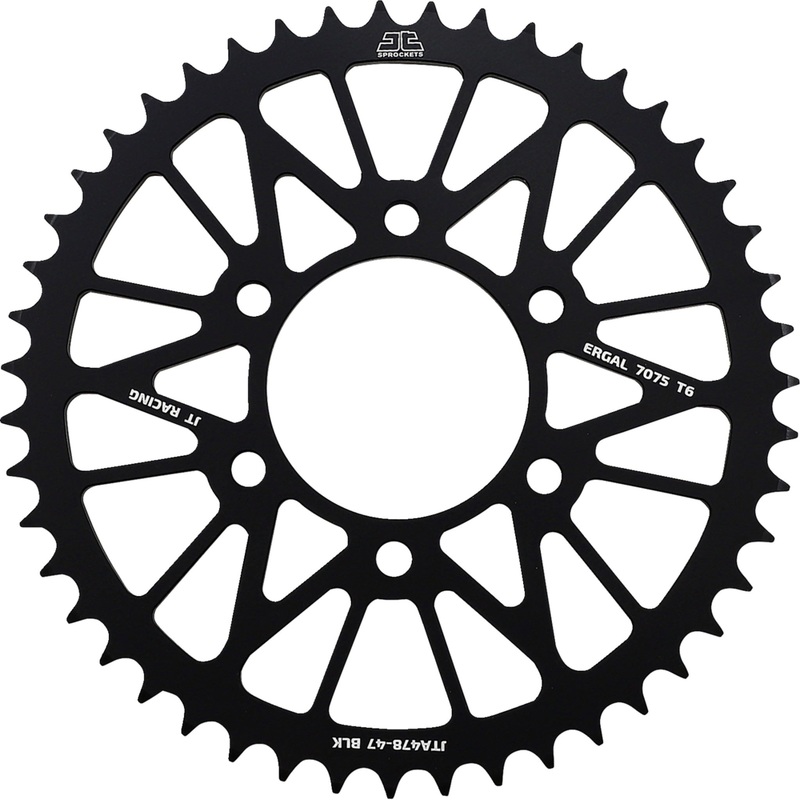 JT SPROCKETS 1211-2587 JTA478.47BLK RaceLite Aluminum Rear Sprocket Rear Sprocket - Kawasaki - Black - 47 Tooth