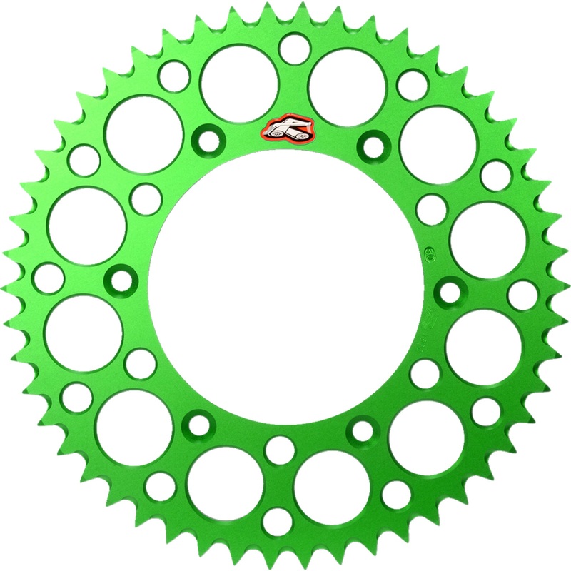 RENTHAL 1211-1345 112U-520-48GEGN Rear Sprocket Sprocket - Kawasaki - Green - 48 Tooth