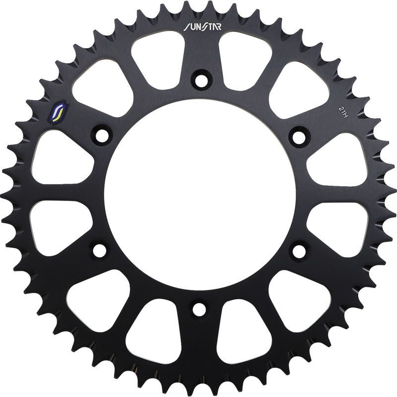 SUNSTAR SPROCKETS 1211-1107 5-354750BK Aluminum Rear Sprocket Rear Sprocket - 50 Tooth - Works/Black
