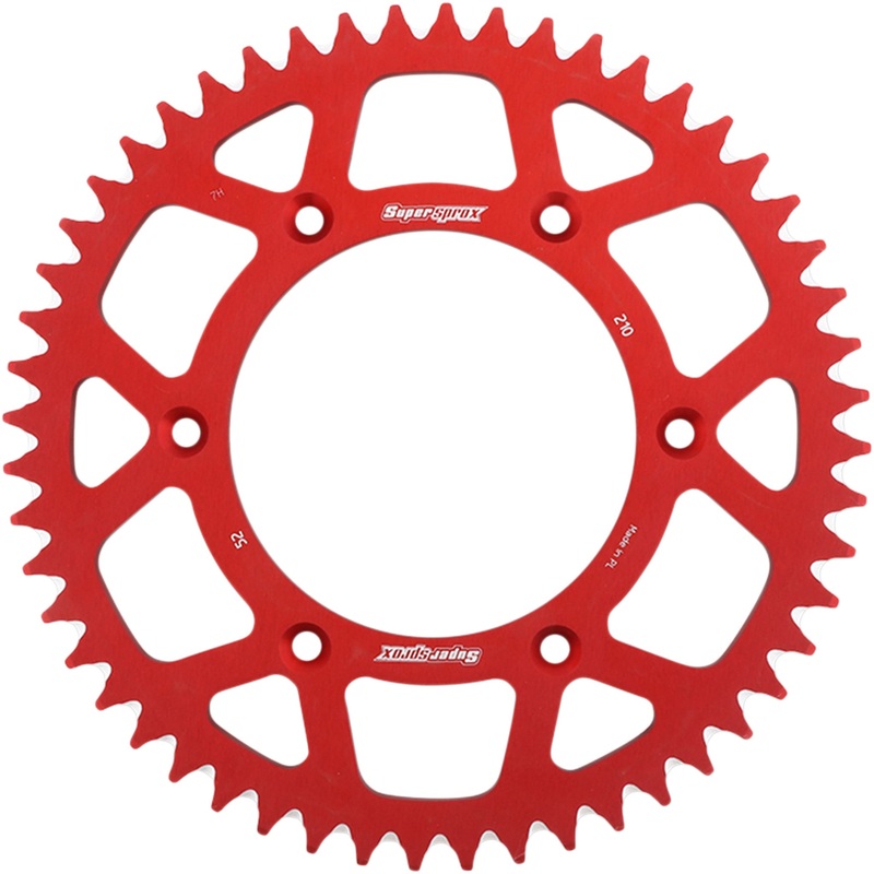 SUPERSPROX 1211-1927 RAL-210-52-RED Aluminum Rear Sprocket Rear Sprocket - Red - Honda - 52 Tooth