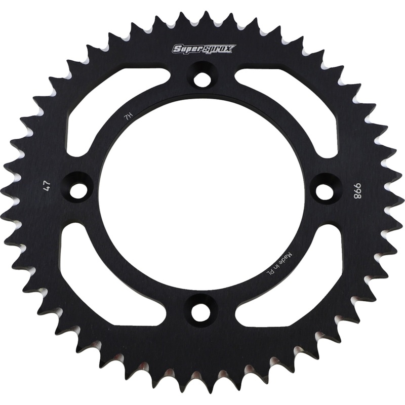 SUPERSPROX 1211-1961 RAL-998-47-BLK Aluminum Rear Sprocket Rear Sprocket - Black - Suzuki/Yamaha - 47 Tooth
