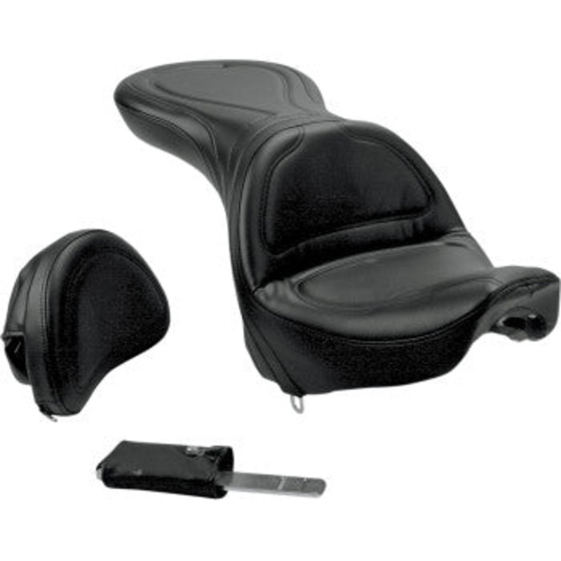 (OPEN BOX) SADDLEMEN 0802-0205 8252JS Explorer Seat - With Backrest - Stitched - Black - Deuce
