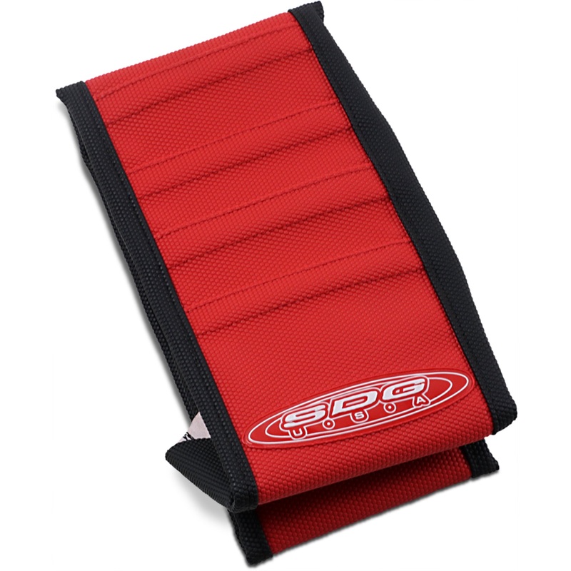 SDG 0821-3387 96347RK 9-Pleat Gripper Cover Pleated Seat Cover - Red Top/Black Sides