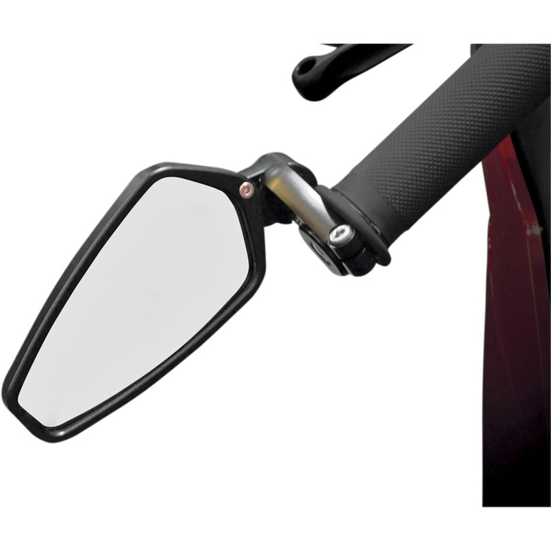 CRG 0640-0523 AO-100 Arrow Bar End Mirror Mirror - Arrow - Side View - Pentagon - Black