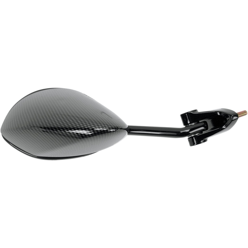 EMGO 0640-0370 20-43064 Carbon Fiber Mirror Mirror - Side View - Black/Carbon Fiber - Rectangle - Left - Kawasaki