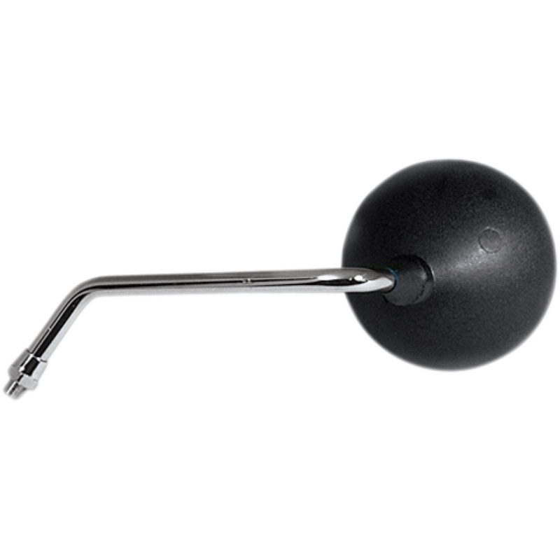 EMGO 2031901 20-31901 OEM-Style Replacement Mirror Mirror - Side View - Round - Black w/Chrome Stem - Left