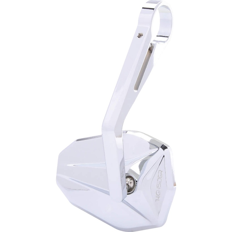 HIGHSIDER 0640-1595 301-024 Victory Bar End Mirror Mirror - Victory - Side View - Oval - Chrome