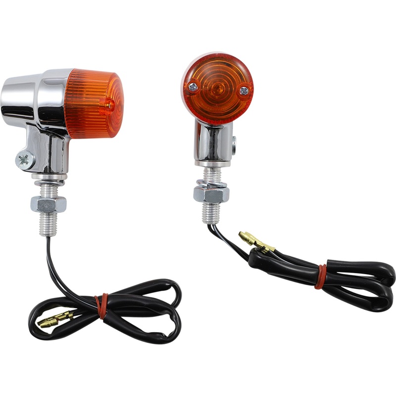 K&S TECHNOLOGIES 2040-1136 25-8606 Round Marker Lights Marker Light - Single Filament - Amber/Chrome