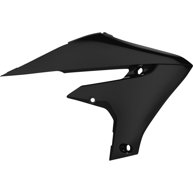 POLISPORT 0520-2451 8415100003 Radiator Covers For Yamaha Radiator Cover - Black - YZ 450F