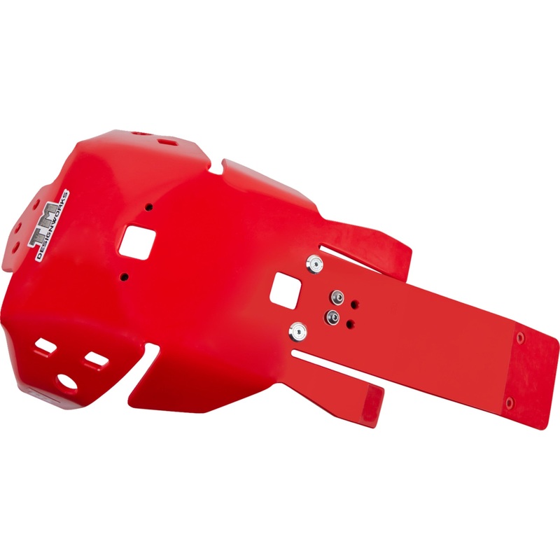 T.M. DESIGNWORKS 0506-1971 HOLG-470-RD Full-Coverage Skid Plates with Linkage Protection Skid Plate - Red - Honda