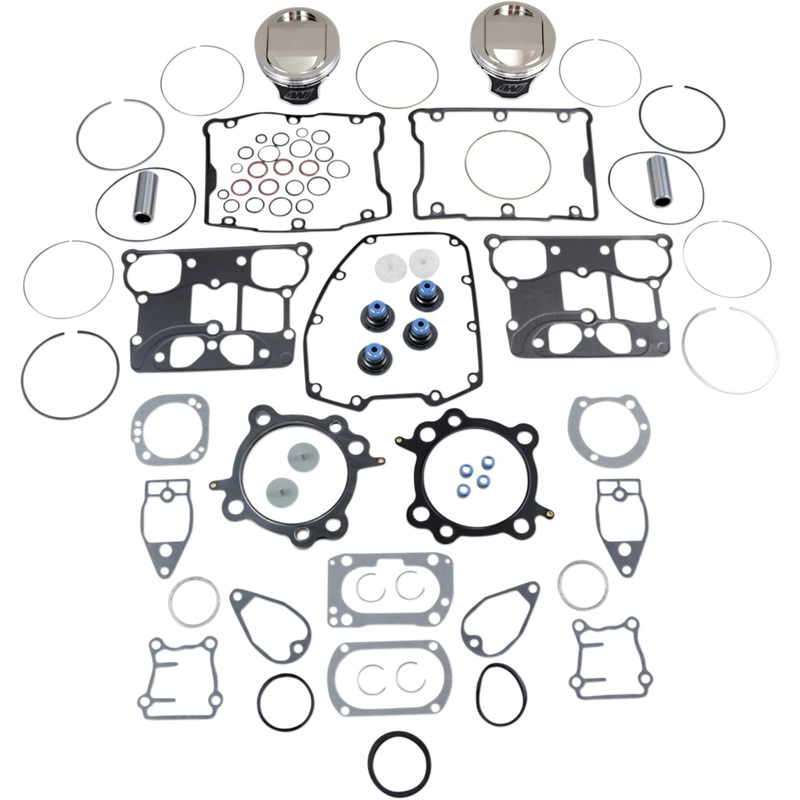 WISECO 0903-0790 VT2712 Piston Kit with Gaskets Piston Kit with Gasket - +0.020" - Twin Cam 88" Bored to 1550 cc (95 Cubic Inch)