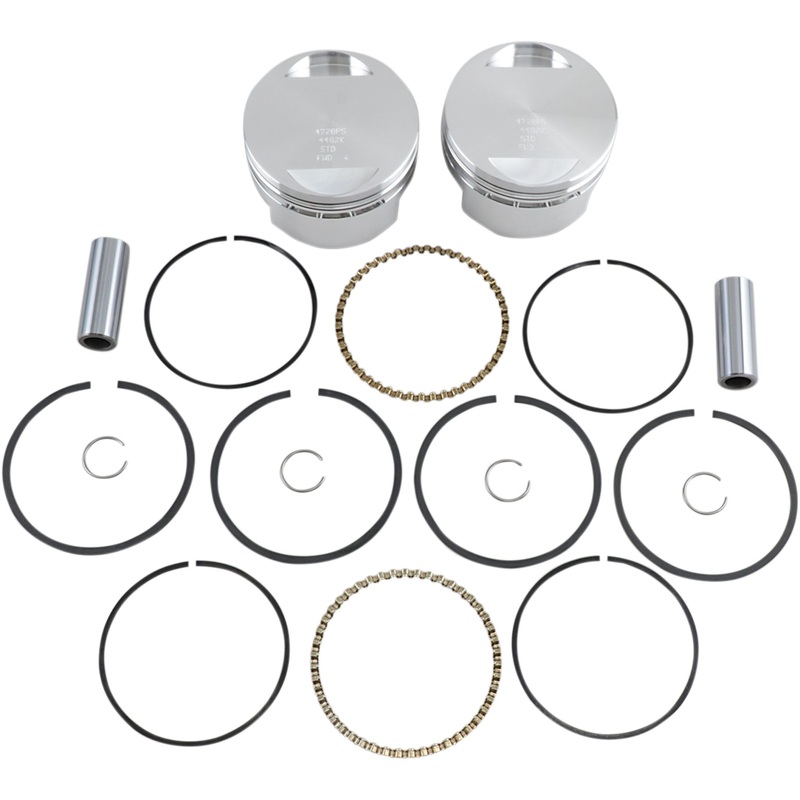 WISECO K1660 K1660 High-Performance Piston Kit Piston Kit - Standard - XL 1200 | Buell with OEM 1200 Heads