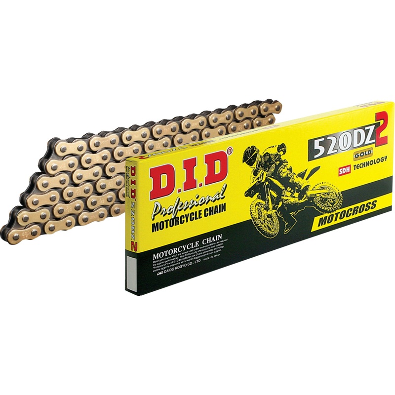 DID 1220-0545 M520DZ2X110RB 520 DZ2 Series Drive Chain 520 DZ2 - Drive Chain - 110 Links - Gold and Black