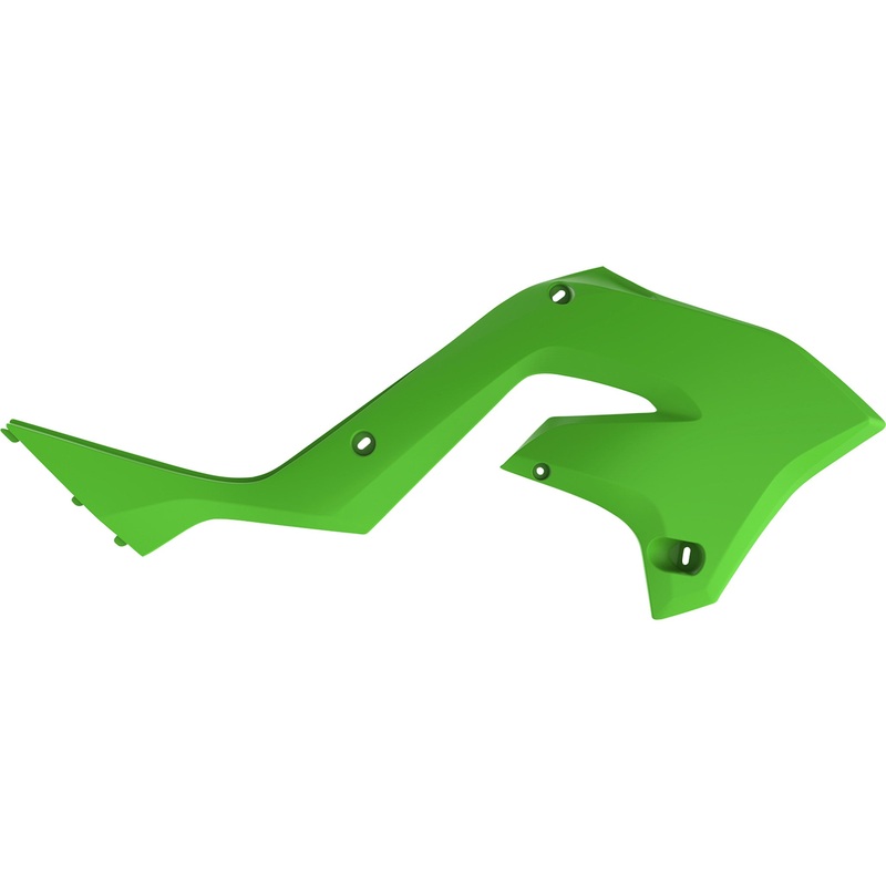 POLISPORT 0520-3029 8425800001 Radiator Covers For Kawasaki Radiator Cover - Restyle - Green - KX 125/250