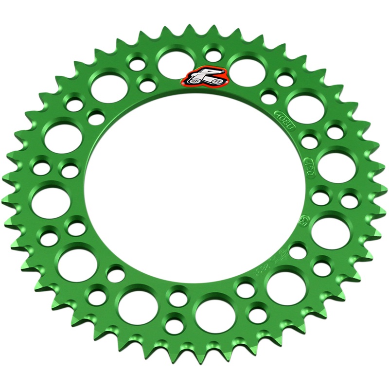 RENTHAL 1211-1682 408U-420-46GEGN Rear Sprocket Sprocket - Kawasaki - Green - 46 Tooth