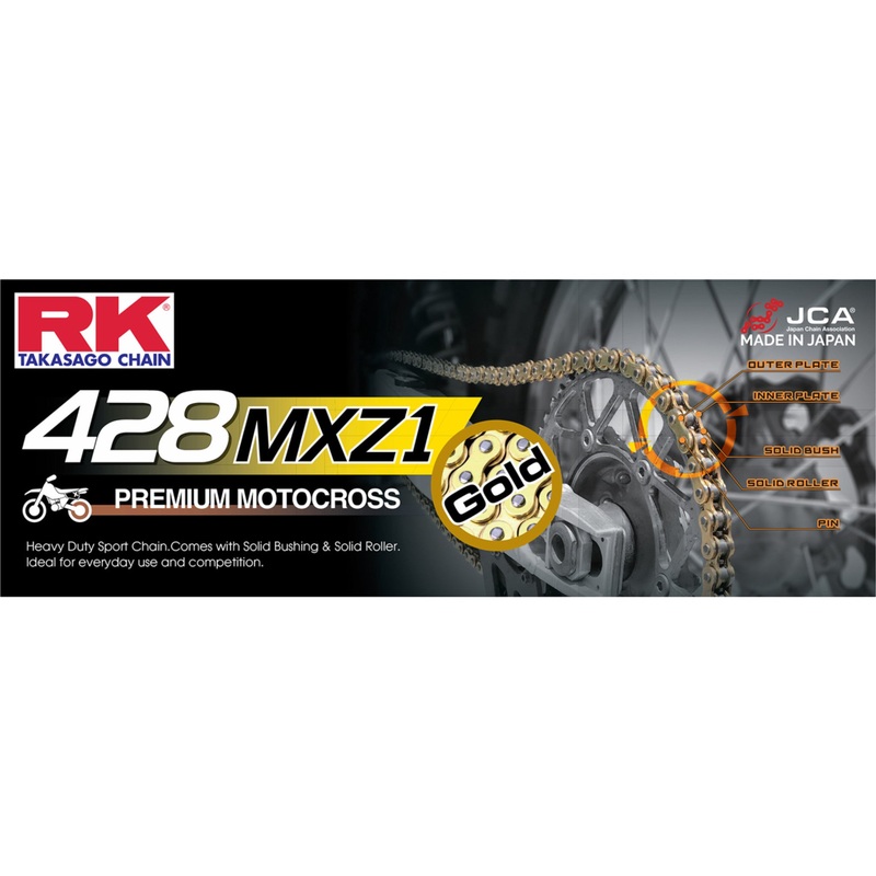RK 1221-0479 GB428MXZ1-130 428 MXZ1 Chain 428 MXZ1 - Chain - 130 Links - Gold