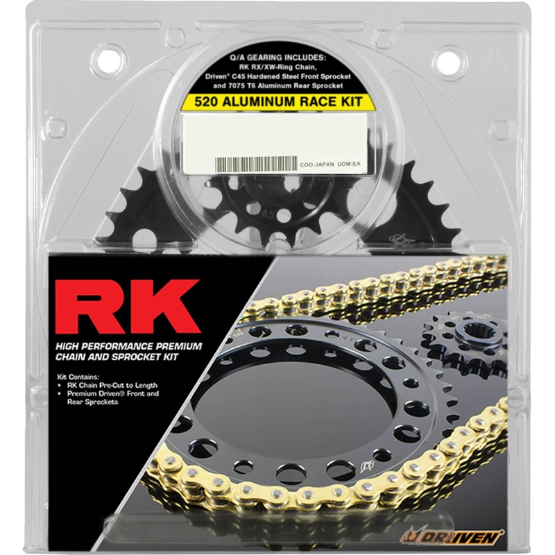 RK 1230-1705 1062-078DGX 520 Aluminum Race Chain and Sprocket Kit Chain and Sprocket Kit - 520 Aluminum Race - Gold - Honda CBR 600RR