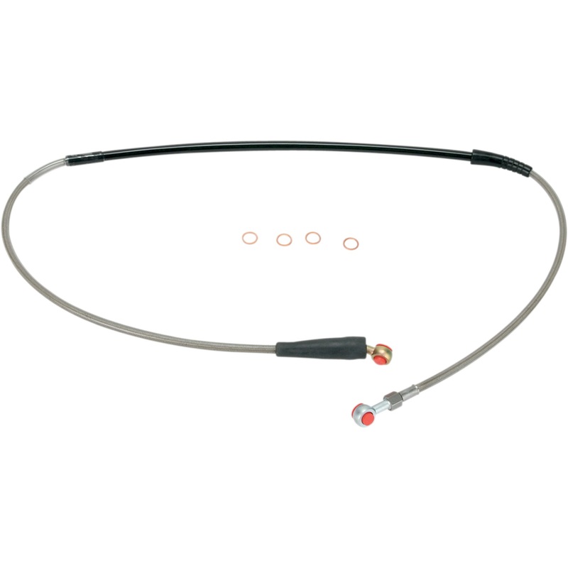 MOOSE OFFROAD 1741-0975 H02-1-029/P Stainless Steel Braided Brake Line Brake Line - Front - Stainless Steel - Honda