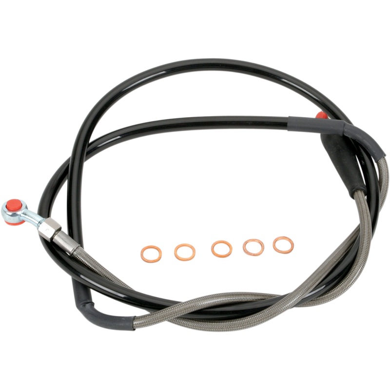 MOOSE OFFROAD MY01-1046 Y01-1-046/P Stainless Steel Braided Brake Line Brake Line - Front - Stainless Steel - Yamaha