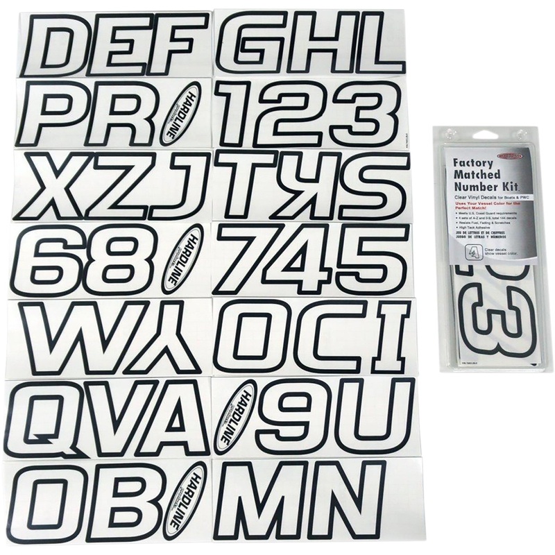 HARDLINE 4320-2112 700CLBLK Watercraft ID Kit I.D. Sticker Kit - 700 Series - Clear