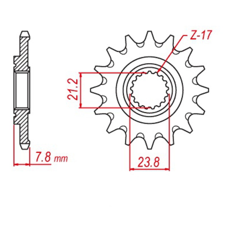MTX 1344 Hornet Lightweight Steel Front Sprocket #520 (10B-1344)