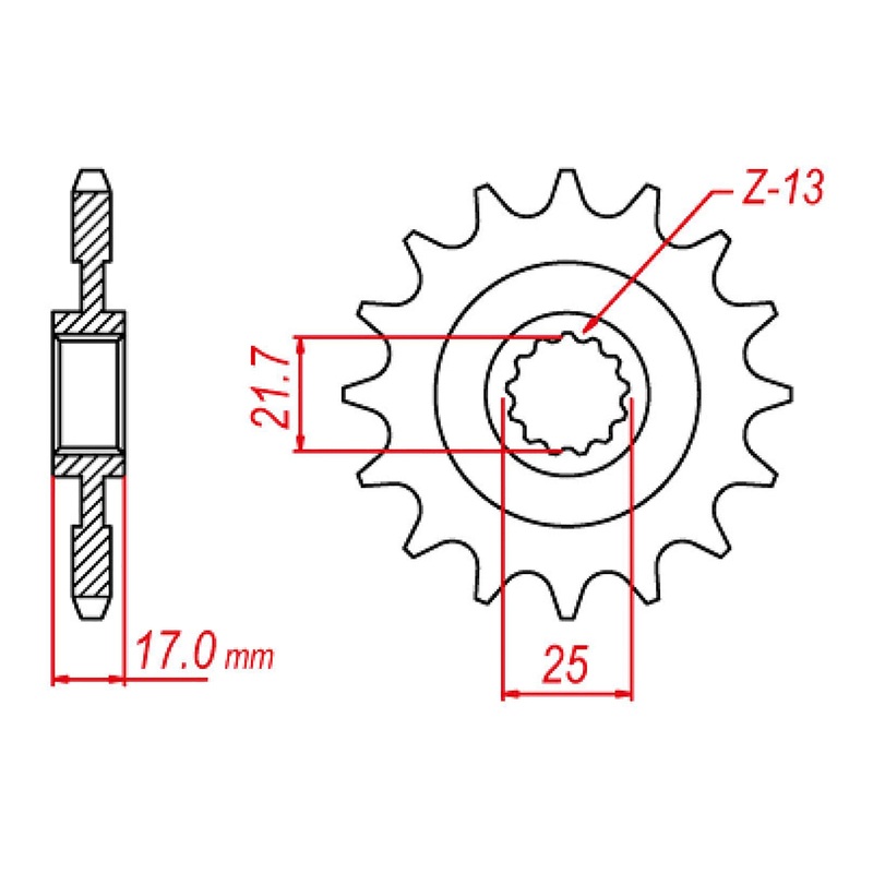 MTX 1373 STEEL FRONT SPROCKET #520