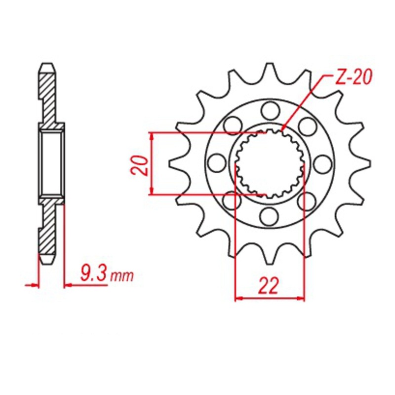 MTX 1446 Hornet Lightweight Steel Front Sprocket #520 (10B-035)