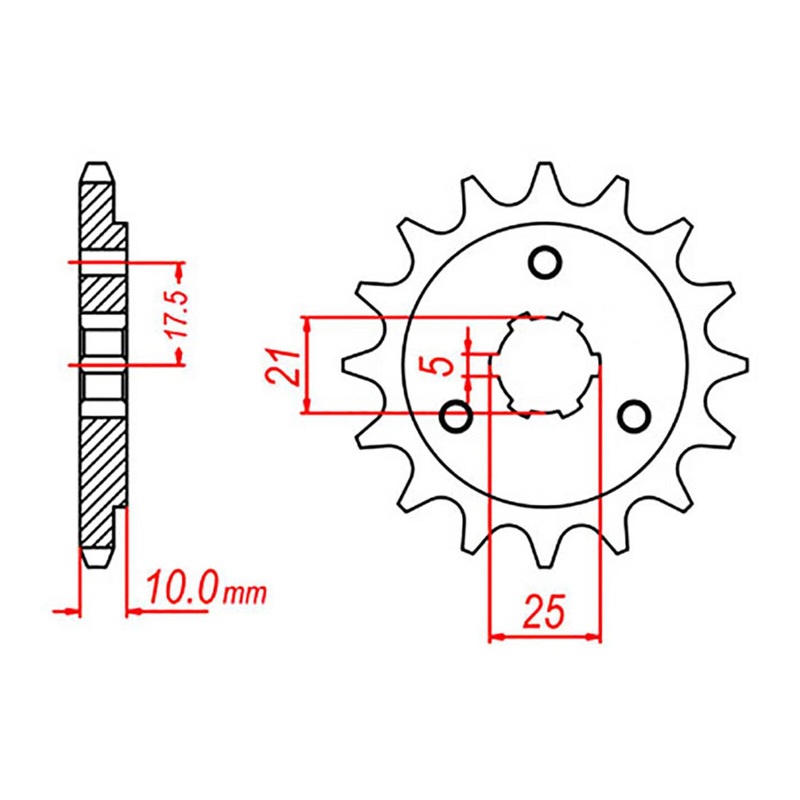 MTX 1448 Steel Front Sprocket #525 (10-31D)