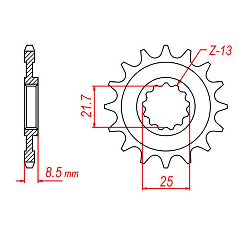 MTX 1537 Steel Front Sprocket #525 (10-537)