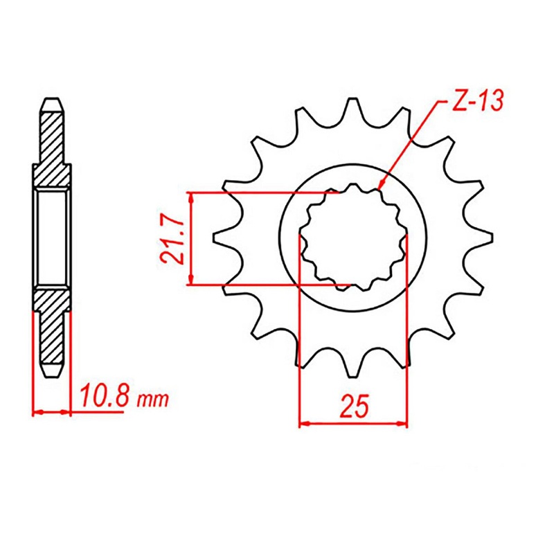 MTX 1586 Steel Front Sprocket #525 (10-4AS)