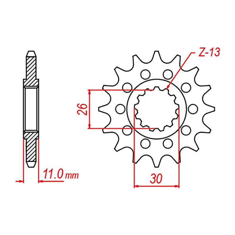 MTX 1591 Steel Front Sprocket #525 (10-591)