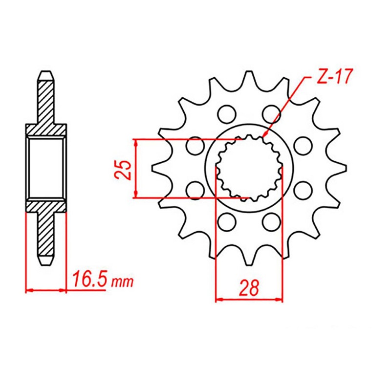 MTX 1904 Steel Front Sprocket #525 (10-KT6)