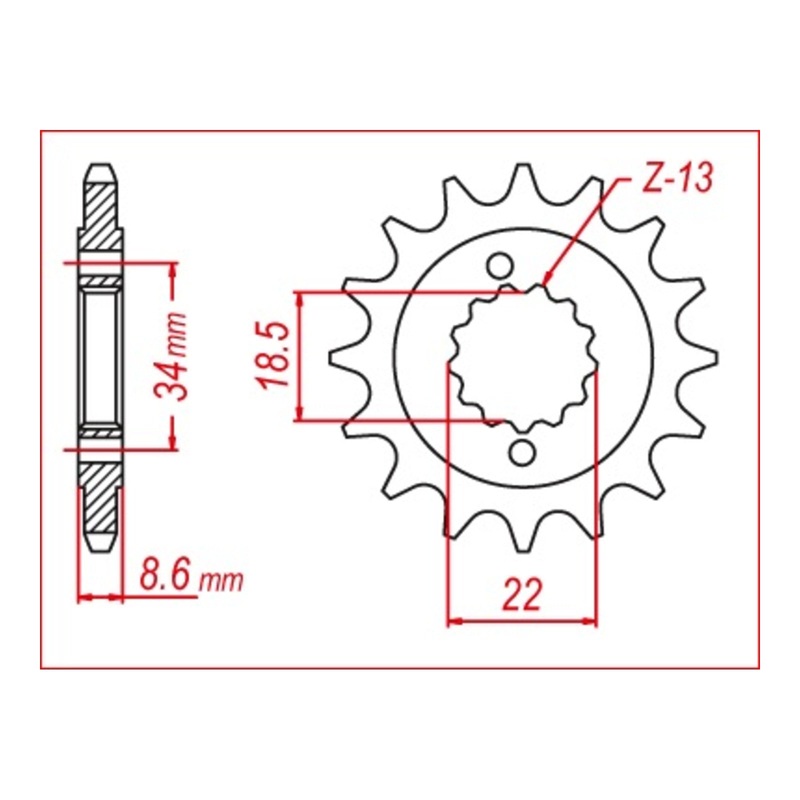 MTX 1908 Steel Front Sprocket #520 (10-RC3)