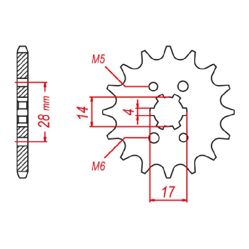 MTX 277 Steel Front Sprocket #428 (10-277)