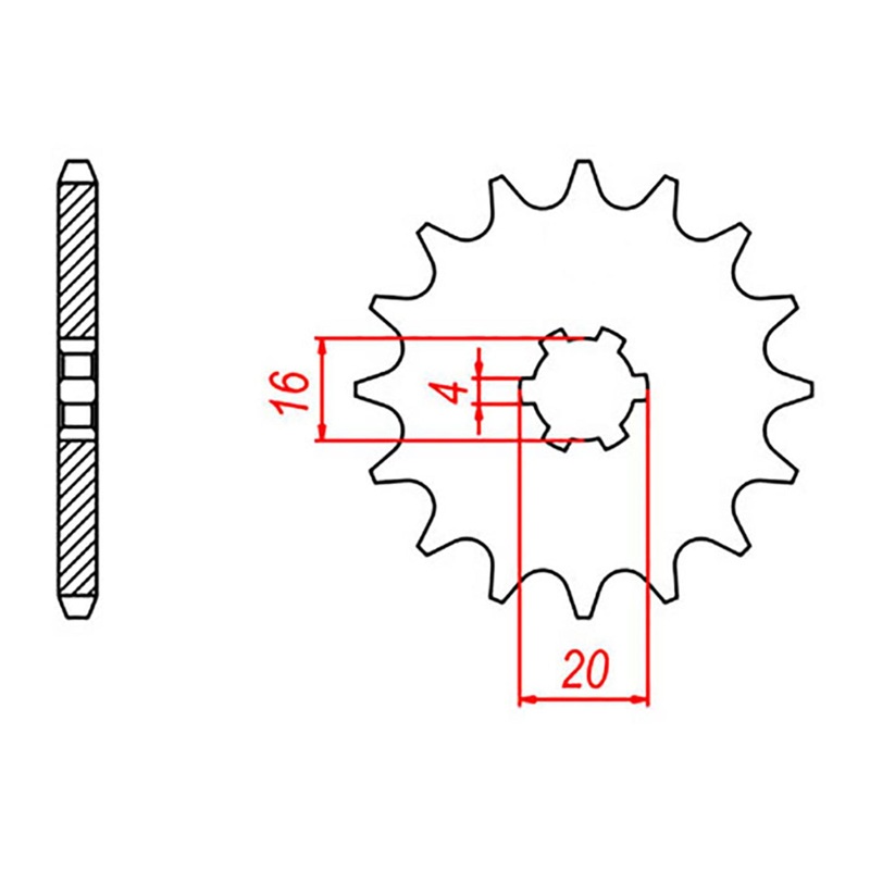 MTX 416 STEEL FRONT SPROCKET #428 (10-416)