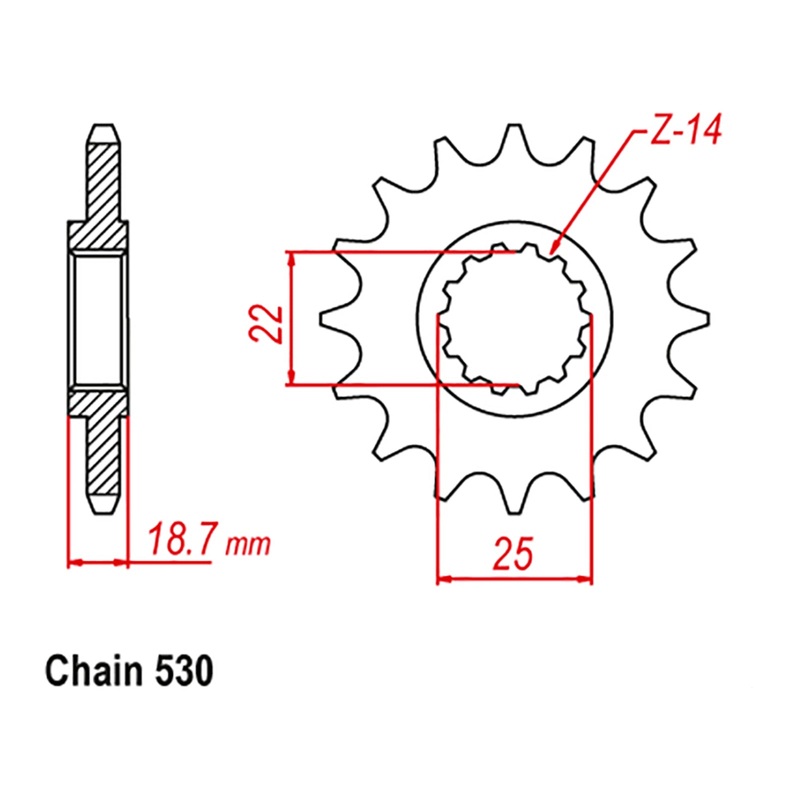 MTX 52900 Steel Front Sprocket #530 (10-52900)