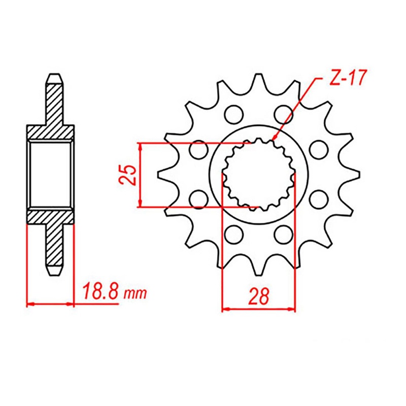 MTX 704 Steel Front Sprocket #525 (10-704)