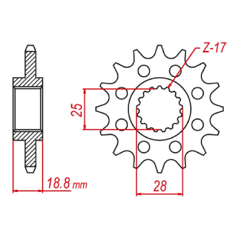 MTX 705 Steel Front Sprocket #520 (520 Conversion) (10-705)