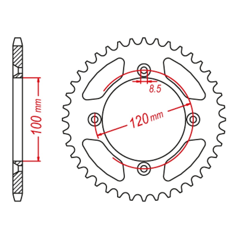MTX 798 Steel Rear Sprocket #420 (420 Conversion) (11-02B)